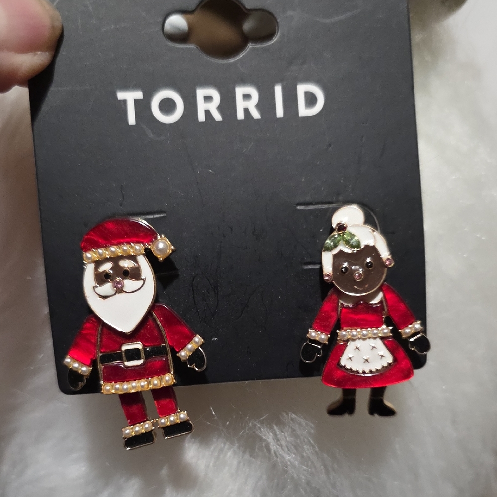 Torrid Festive Santa and Mrs. Claus Earrings